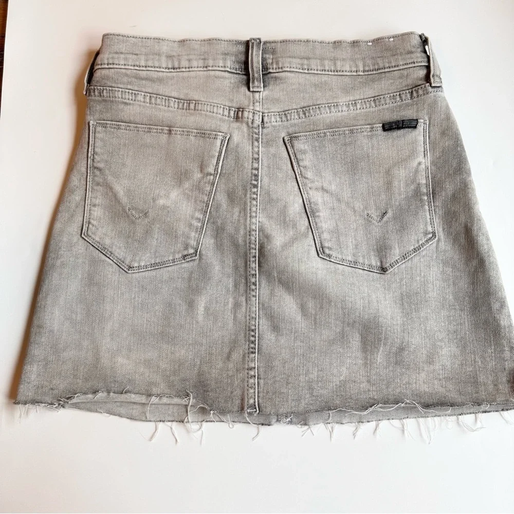 HUDSON Women's Vivid Denim Raw Hem Mini Skirt Gray SZ 25